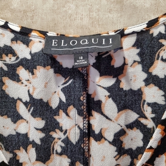 Eloquii Floral Double Slits Long Sleeve Maxi Dress - Picture 6 of 9